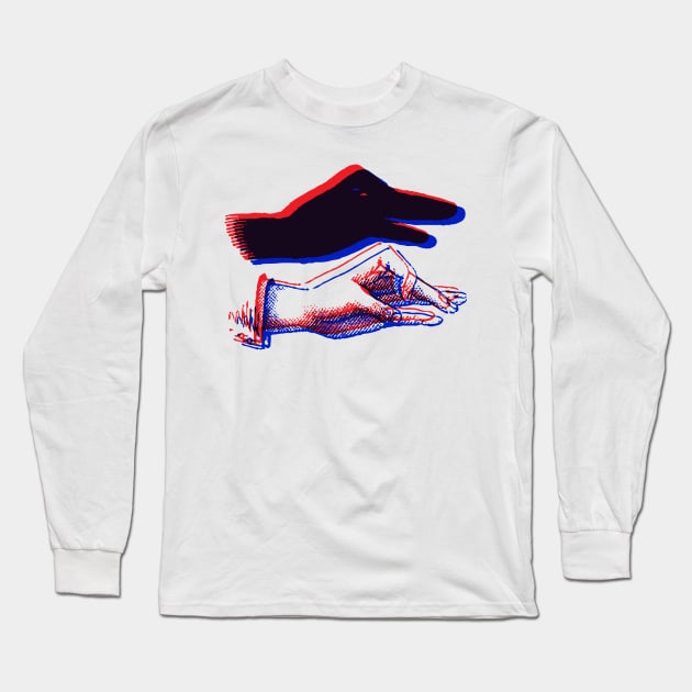 3D Shadow Puppet - SNAKE Long Sleeve T-Shirt by Surplusweird